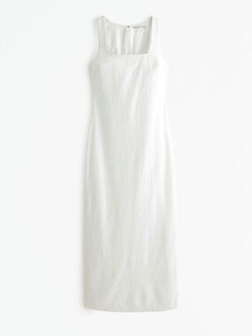 Abercrombie & Fitch Linen Blend Shift Maxi Dress